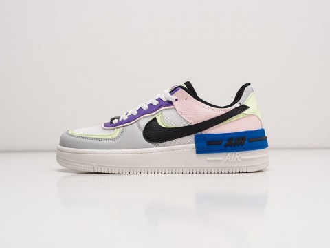 Nike Air Force 1 Shadow WMNS White / Grey / Purple / Pink / Blue артикул 22320