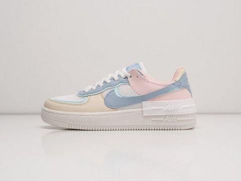 Женские кроссовки Nike Air Force 1 Shadow WMNS White / Pink / Blue (36-40 размер)