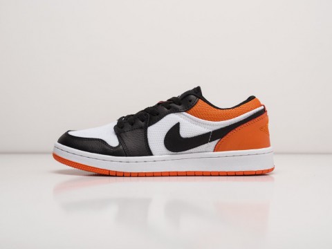 Мужские кроссовки Nike Air Jordan 1 Low White / Black / Orange (40-45 размер)