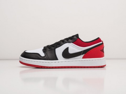 Мужские кроссовки Nike Air Jordan 1 Low White / Black / Red (40-45 размер)