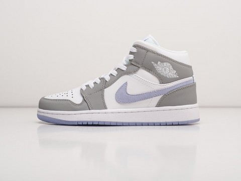 Мужские кроссовки Nike Air Jordan 1 White / Grey / Blue (40-45 размер)