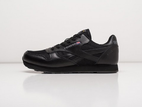 Мужские кроссовки Reebok Classic Leather Triple Black (40-45 размер)