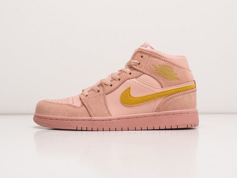 Nike Air Jordan 1 WMNS Coral Gold розовые кожа женские (36-40)