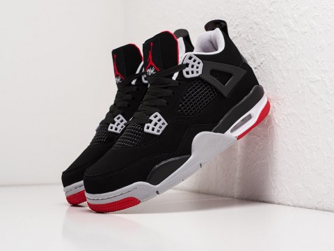 Nike Air Jordan 4 Retro WMNS Black / Grey / Red артикул 22745