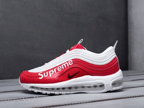 Женские кроссовки Nike Air Max 97 x Supreme WMNS Red / White (36-40 размер)