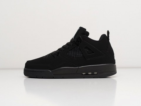 Nike Air Jordan 4 Retro черные замша мужские (40-45)