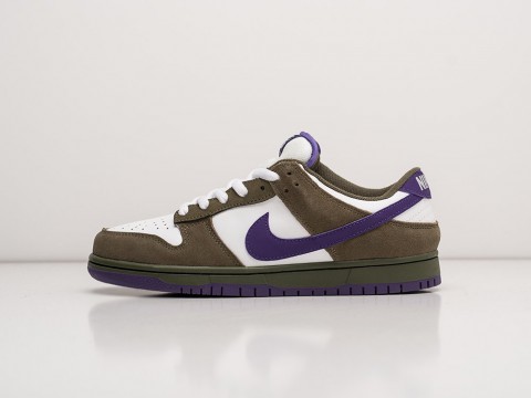 Мужские кроссовки Nike SB Dunk Low White / Brown / Purple - фото