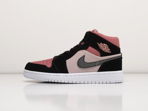 Nike Air Jordan 1 Mid WMNS Canyon Rust розовые кожа женские (36-40)