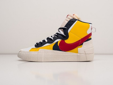 Мужские кроссовки Nike x Sacai Blazer Mid Yellow / White / Red / Black (40-45 размер) фото