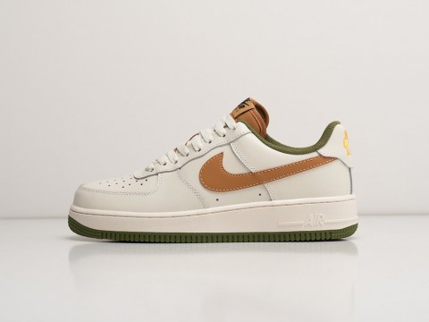 Nike Air Force 1 Low White / Brown / Green артикул 23774