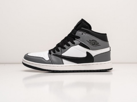 Мужские кроссовки Nike Air Jordan 1 x Travis Scott Grey / White / Black (40-45 размер)
