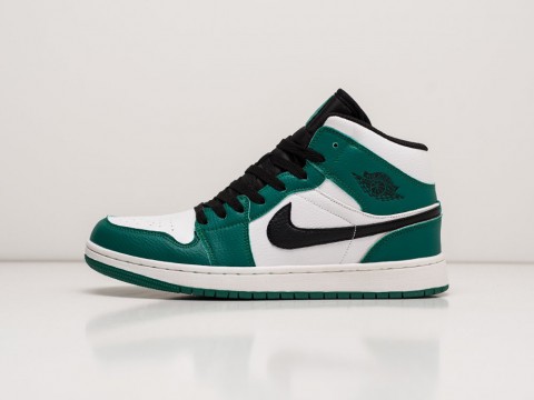 Мужские кроссовки Nike Air Jordan 1 Green / White / Black (40-45 размер)
