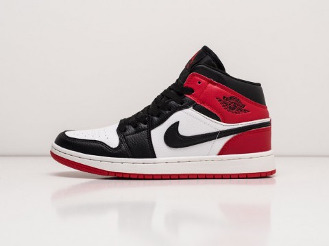 Мужские кроссовки Nike Air Jordan 1 White / Red / Black (40-45 размер)