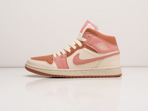 Nike Air Jordan 1 WMNS Apricot Orange розовые кожа женские (36-40)