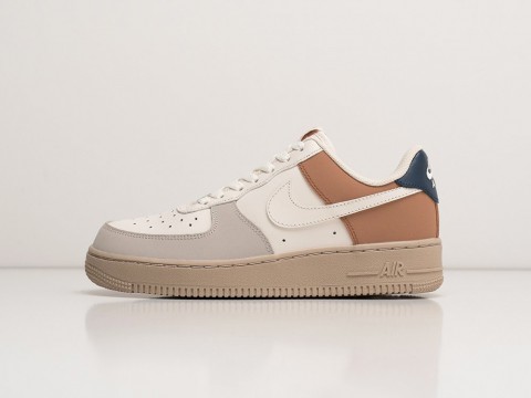 Женские кроссовки Nike Air Force 1 Low WMNS White / Grey / Brown (36-40 размер)