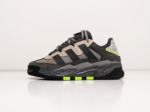 Женские кроссовки Adidas Niteball Grey / Black / Neon Green (36-40 размер)