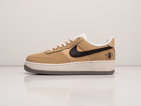 Женские кроссовки Nike Air Force 1 Low Manchester Bee WMNS Beige / White / Grey (36-40 размер)
