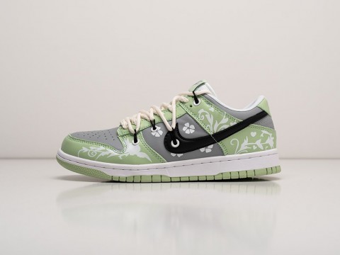 Nike SB Dunk Low x OFF-White WMNS Green / Grey / White артикул 24346