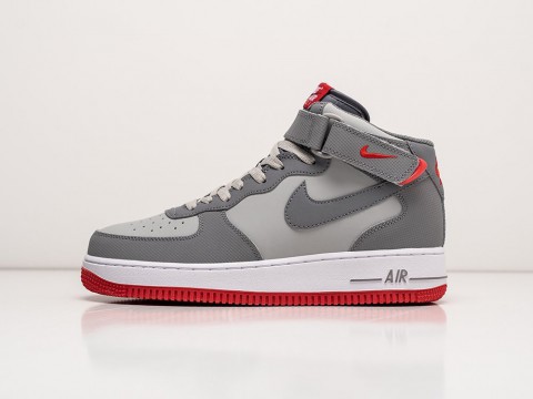 Мужские кроссовки Nike Air Force 1 Mid 07 Bright Crimson серые Мужские кроссовки Nike Air Force 1 Mid 07 Bright Crimson серые