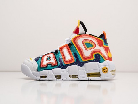 Мужские кроссовки Nike Air More Uptempo White / Blue / Red / Yellow (40-45 размер)