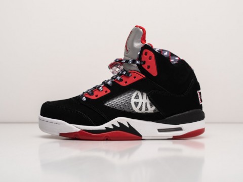 Мужские кроссовки Nike Air Jordan 5 Quai 54 Black / University Red / White (40-45 размер)