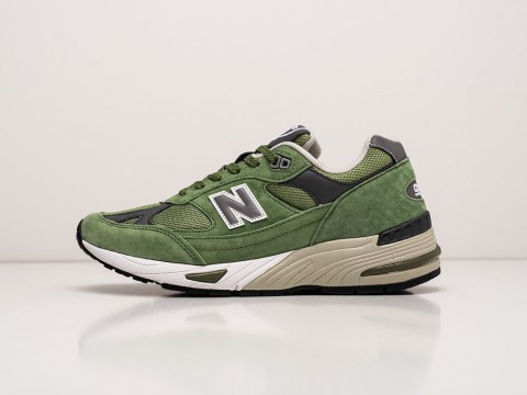 New Balance 991 Green / White / Grey артикул 24414