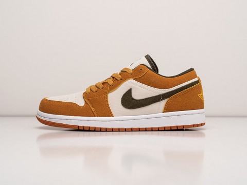 Nike Air Jordan 1 Low White / Light Curry / Medium Olive артикул 25038