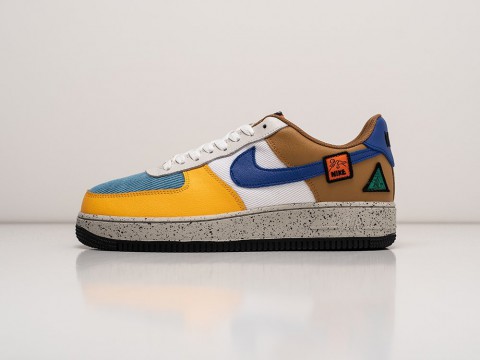 Мужские кроссовки Nike Air Force 1 Low GS University Gold Light Bone разноцветные Мужские кроссовки Nike Air Force 1 Low GS University Gold Light Bone разноцветные