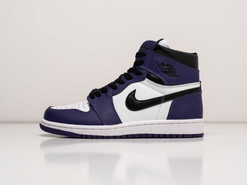 Nike Air Jordan 1 Retro High Court Purple WMNS белые кожа женские (36-40)