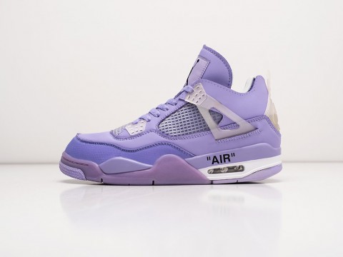 Nike x OFF White Air Jordan 4 Retro Purple / White артикул 25543