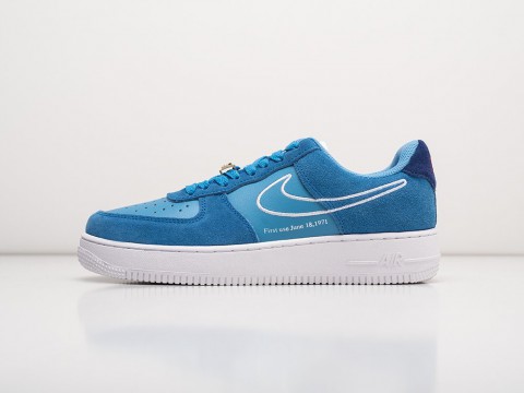 Nike Air Force 1 Low 07 LV8 First Use University Blue синие замша мужские (40-45)