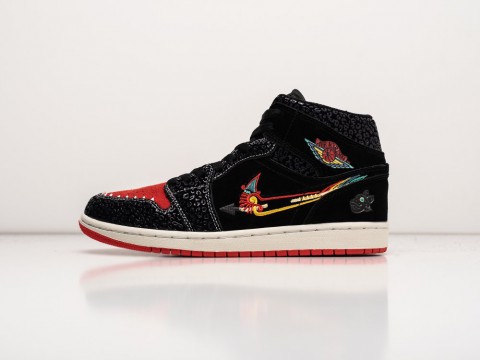 Мужские кроссовки Nike Air Jordan 1 Mid SE Siempre Familia черные Мужские кроссовки Nike Air Jordan 1 Mid SE Siempre Familia черные
