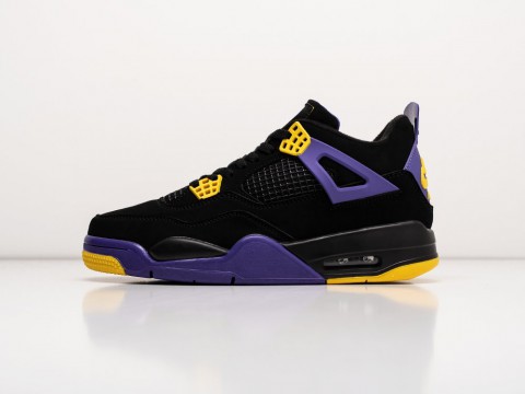 Nike Air Jordan 4 Retro Lakers Alternate черные замша мужские (40-45)