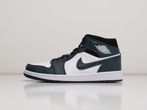 Nike Air Jordan 1 Mid белые кожа мужские (40-45)