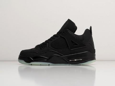 Nike x KAWS x Air Jordan 4 Retro Black Black / Clear Glow артикул 26629
