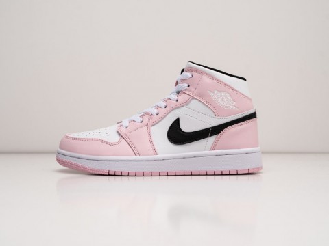 Женские кроссовки Nike Air Jordan 1 Mid Barely Rose WMNS белые