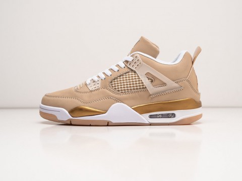 Nike Air Jordan 4 Retro Shimmer бежевые замша мужские (40-45)