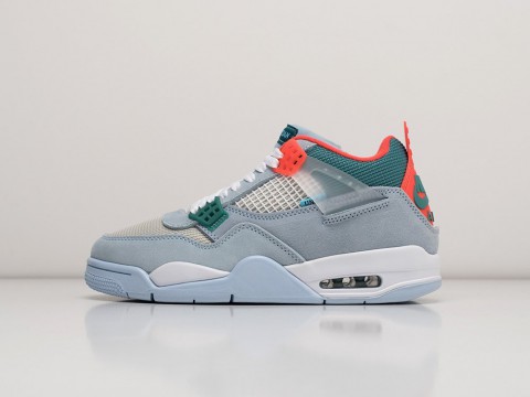 Nike x Union LA x Air Jordan 4 Retro Blue Ice Blue / Grey / Green / Red артикул 26822