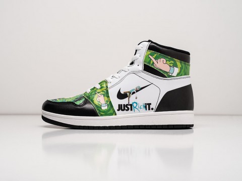 Nike Air Jordan 1 Rick and Morty Just Rick It WMNS White / Black / Green артикул 26852
