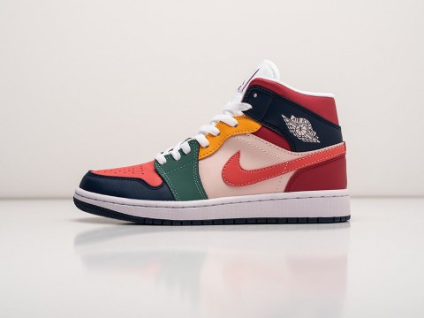 Nike Air Jordan 1 Mid SE Multi-Color WMNS разноцветные кожа женские (36-40)