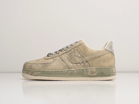 Nike Air Force 1 Low 07 Premium NAI-KE Tan Canvas Tan / Tan Light / Olive артикул 27379