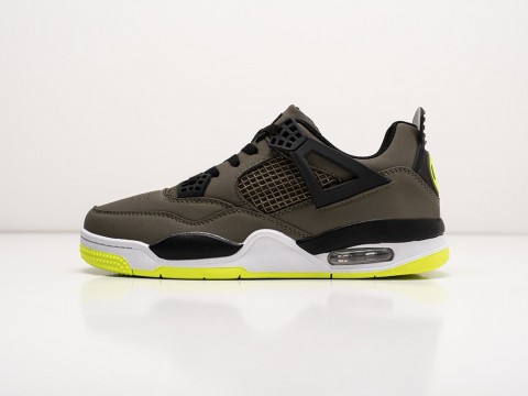 Nike Air Jordan 4 Retro Olive / Black / White / Volt артикул 27460