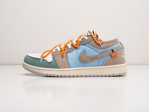 Nike SB Dunk Low x OFF-White Blue / Green / Tan / White артикул 27489