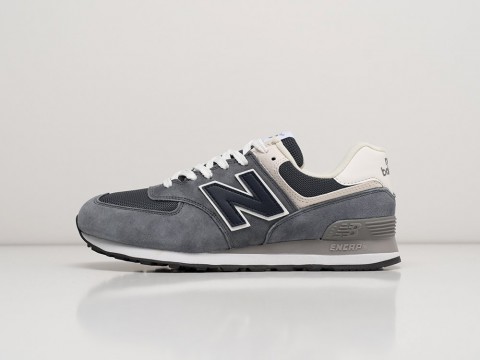 New Balance 574 Grey / Navy Blue / White артикул 27592