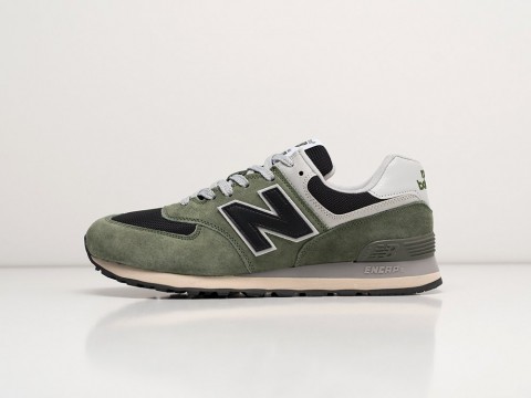 New Balance 574 зеленые замша мужские (40-45)