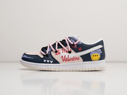 Nike SB Dunk Low x OFF-White WMNS Navy Blue / Pink артикул 27778