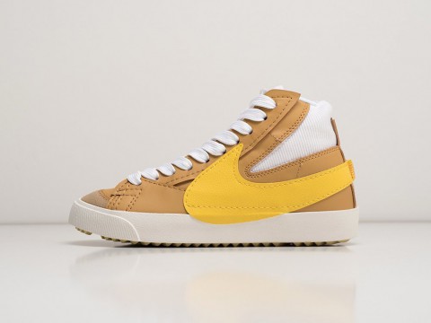 Мужские кроссовки Nike Blazer Mid 77 Jumbo Wheat Grass Vivid Sulfur бежевые Мужские кроссовки Nike Blazer Mid 77 Jumbo Wheat Grass Vivid Sulfur бежевые
