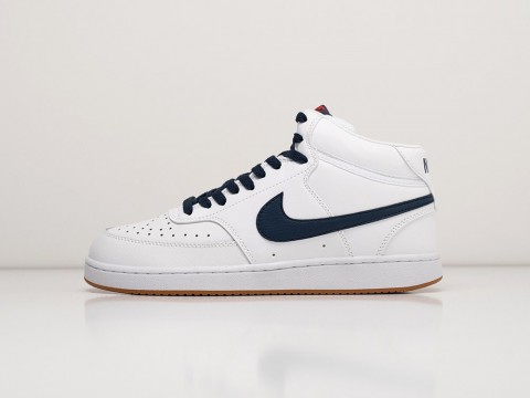Мужские кроссовки Nike Court Vision Mid Summit White Blue Void белые Мужские кроссовки Nike Court Vision Mid Summit White Blue Void белые
