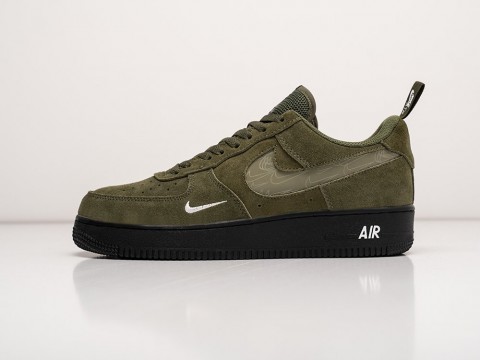 Мужские кроссовки Nike Air Force 1 Low 07 LV8 Reflective Swoosh - Cargo Khaki зеленые Мужские кроссовки Nike Air Force 1 Low 07 LV8 Reflective Swoosh - Cargo Khaki зеленые