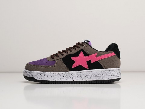 Женские кроссовки Bape Bapesta Low Purple WMNS разноцветные Женские кроссовки Bape Bapesta Low Purple WMNS разноцветные